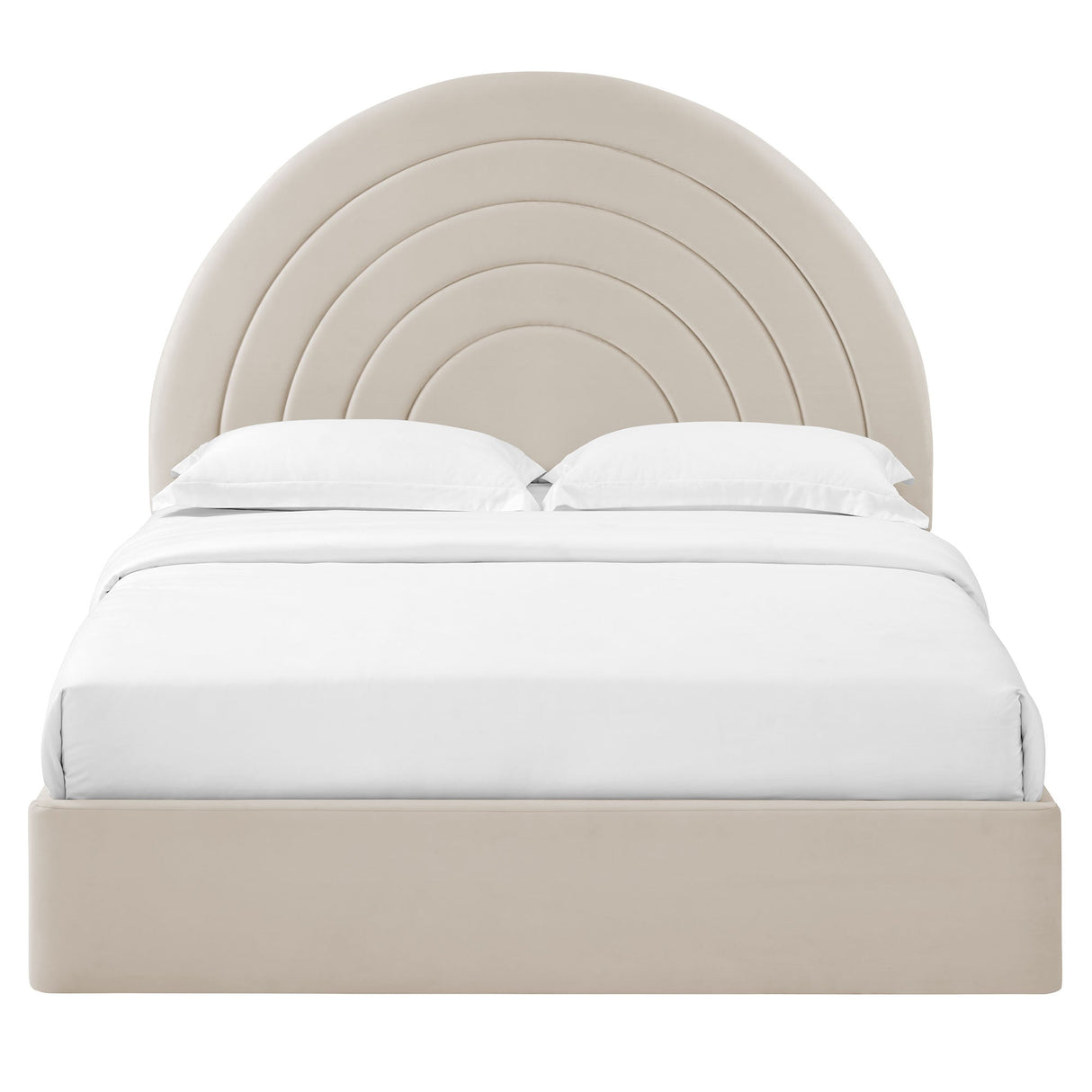 Solana Arched Performance Velvet Full Platform Bed