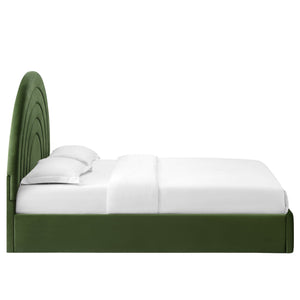 Solana Arched Performance Velvet Full Platform Bed