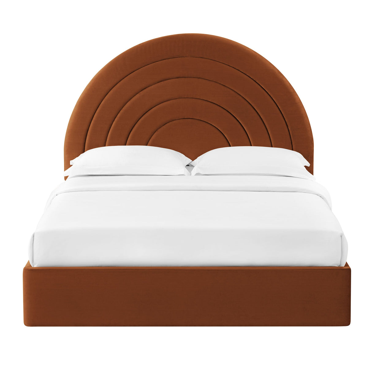 Solana Arched Performance Velvet Full Platform Bed