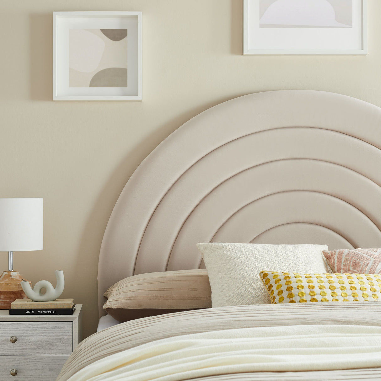Solana Arched Performance Velvet King Headboard