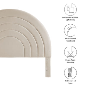 Solana Arched Performance Velvet King Headboard