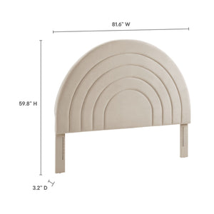 Solana Arched Performance Velvet King Headboard