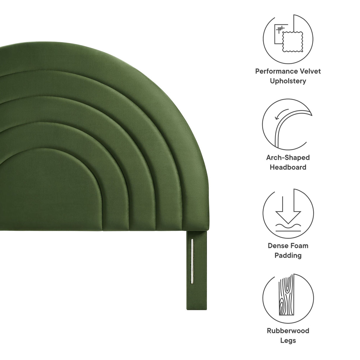 Solana Arched Performance Velvet King Headboard