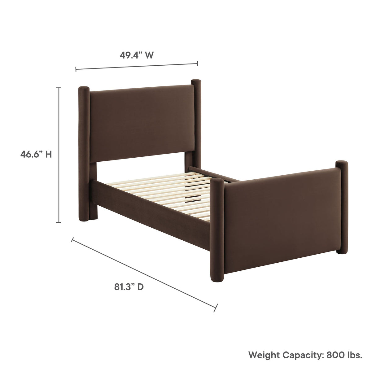 Rael Performance Velvet Twin Platform Bed by Modway