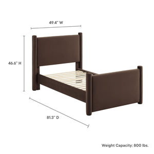 Rael Performance Velvet Twin Platform Bed by Modway