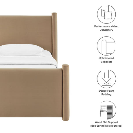 Rael Performance Velvet Twin Platform Bed by Modway