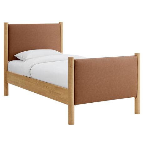 Maven Twin Size Vegan Leather Upholstered Platform Bed by Modway