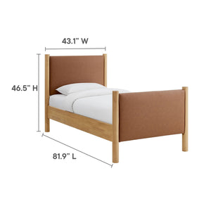 Maven Twin Size Vegan Leather Upholstered Platform Bed by Modway
