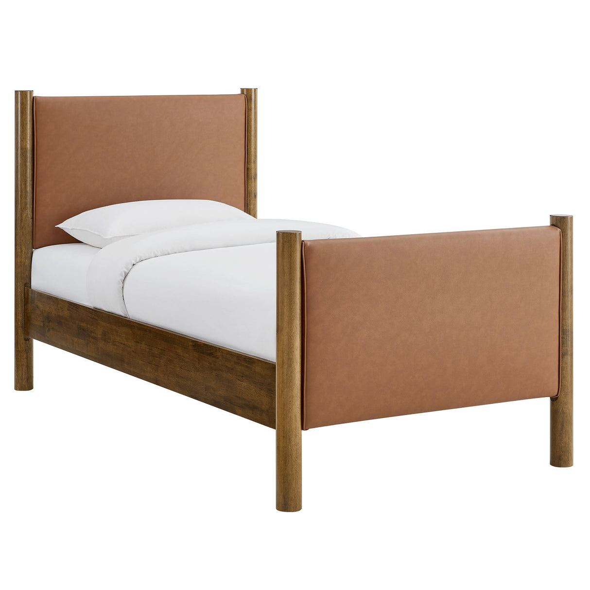 Maven Twin Size Vegan Leather Upholstered Platform Bed by Modway