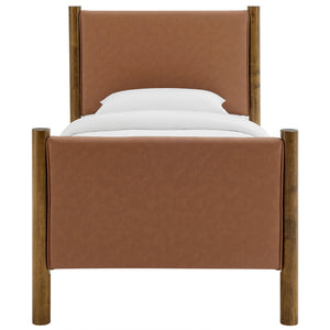 Maven Twin Size Vegan Leather Upholstered Platform Bed by Modway