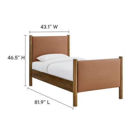 Maven Twin Size Vegan Leather Upholstered Platform Bed by Modway