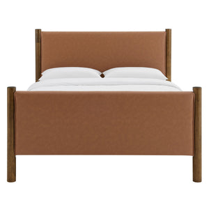 Maven Full Size Vegan Leather Upholstered Platform Bed by Modway