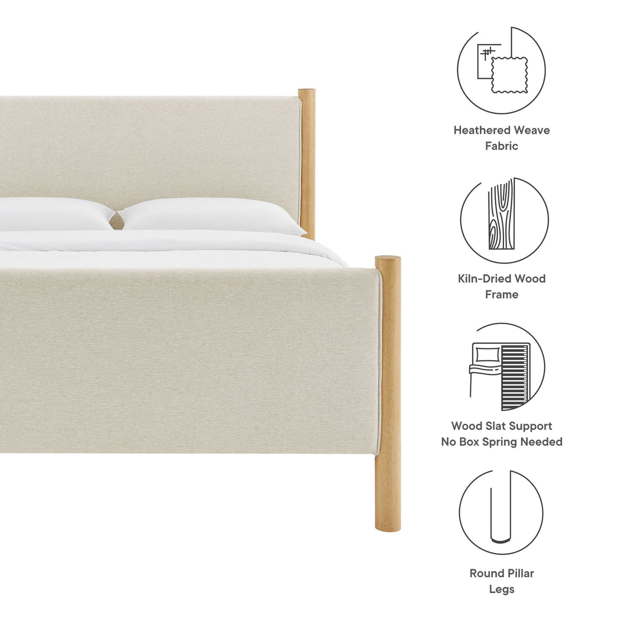 Maven King Size Fabric Upholstered Platform Bed by Modway