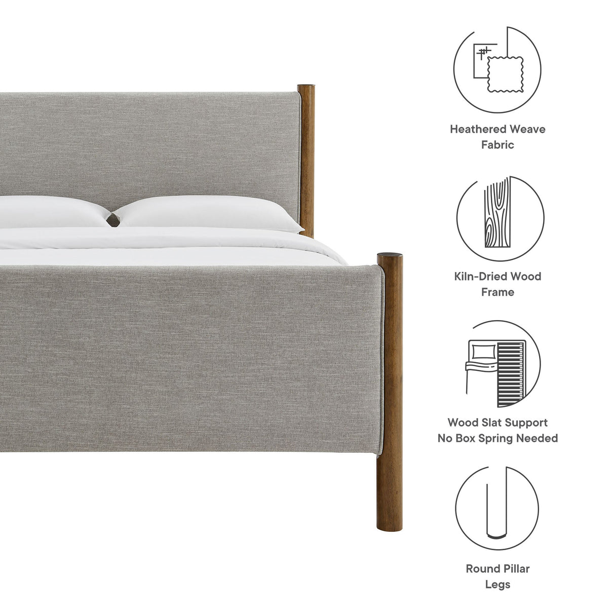 Maven King Size Fabric Upholstered Platform Bed by Modway