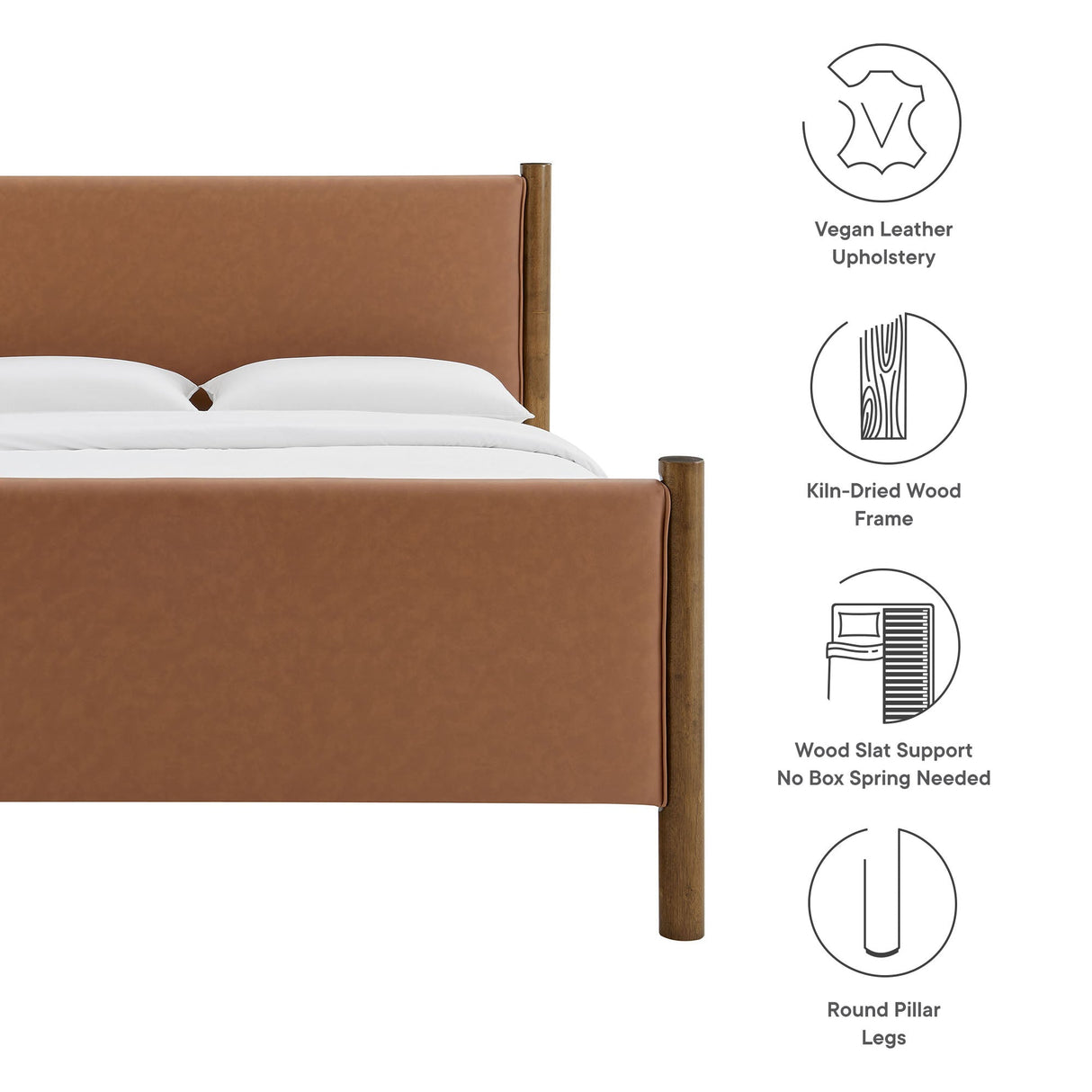 Maven King Size Vegan Leather Upholstered Platform Bed by Modway