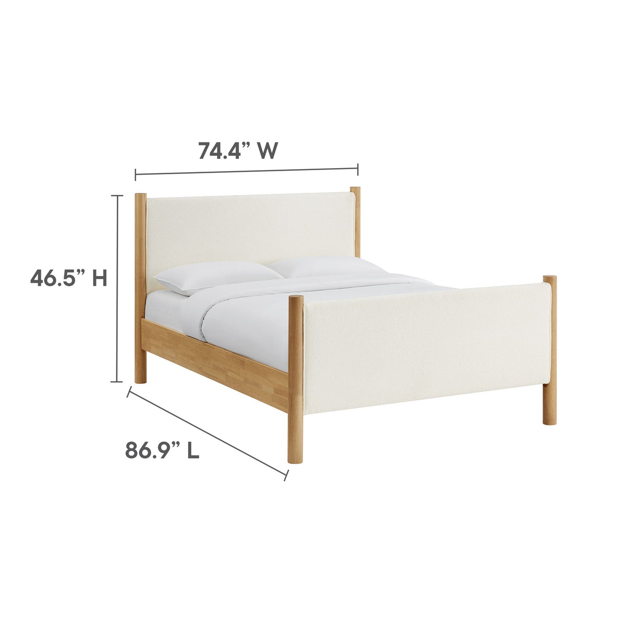 Maven King Size Boucle Upholstered Platform Bed by Modway