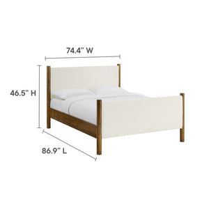 Maven King Size Boucle Upholstered Platform Bed by Modway