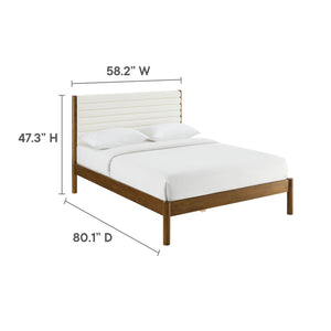 Olea Channel Tufted Boucle Solid Wood Full Platform Bed by Modway