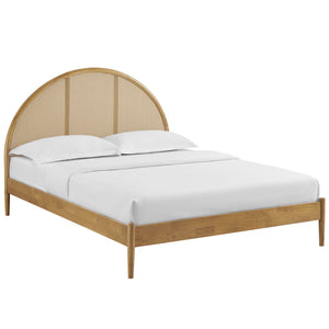 Odette Queen Arched Rattan Cane Platform Bed by Modway