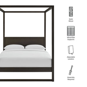 Alva King Wood Canopy Platform Bed by Modway