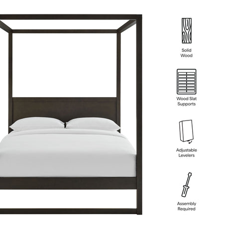 Alva King Wood Canopy Platform Bed by Modway