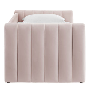 Veyla Channel Tufted Performance Velvet Twin Daybed With Trundle
