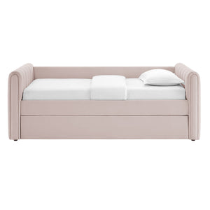 Veyla Channel Tufted Performance Velvet Twin Daybed With Trundle