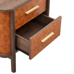 Coralie 2-Drawer Curved Vegan Leather Nightstand by Modway