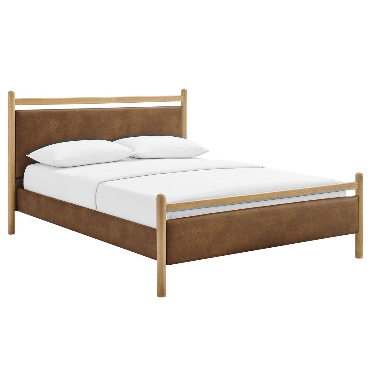 Ginny Queen Size Vegan Leather Platform Bed Frame by Modway