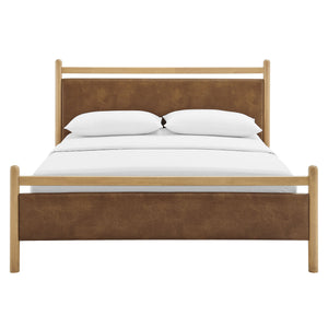 Ginny Queen Size Vegan Leather Platform Bed Frame by Modway