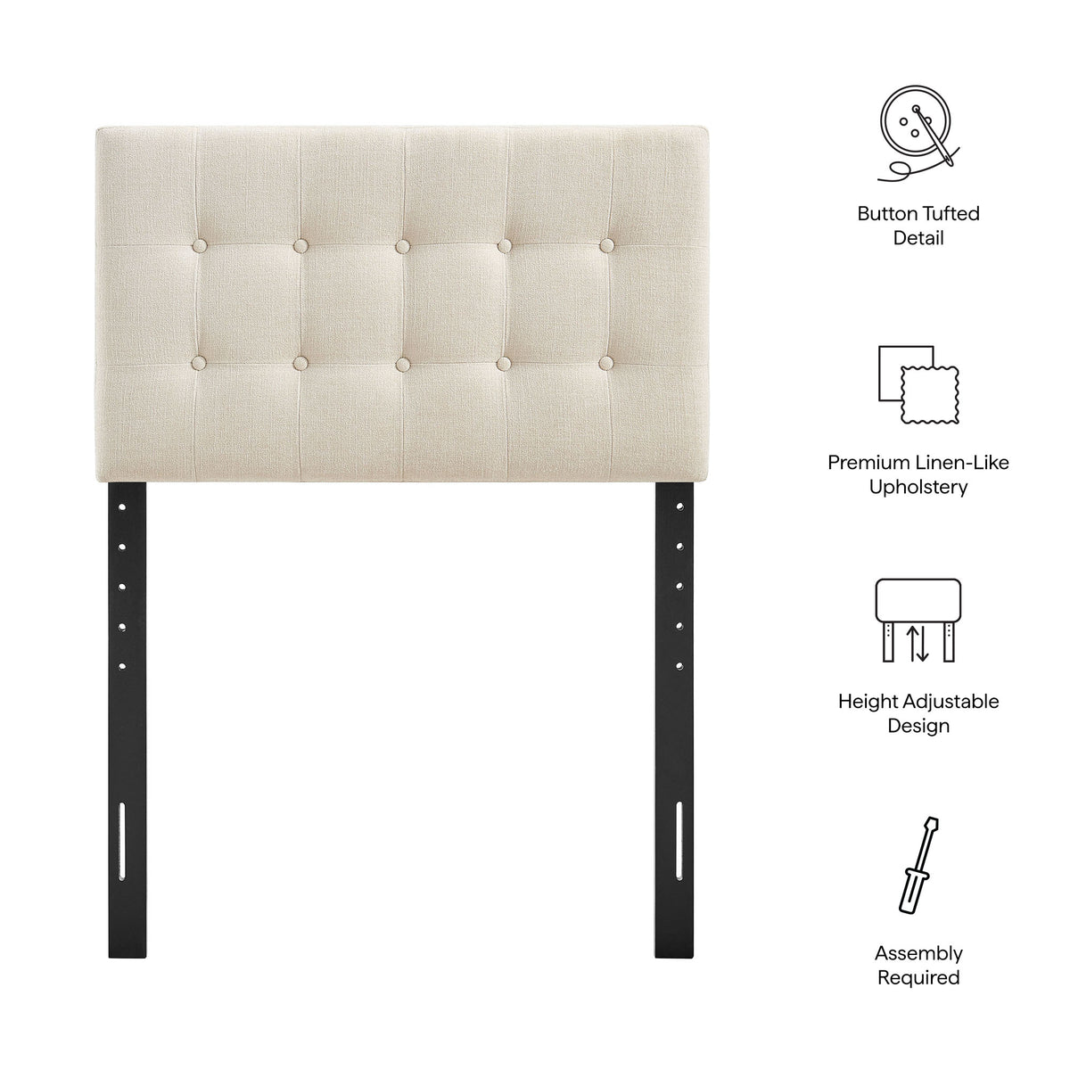 Emily Fabric Upholstered Twin Size Headboard by Modway