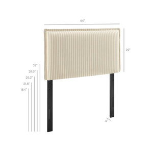 Camille Striped Linen Blend Twin Size Headboard by Modway