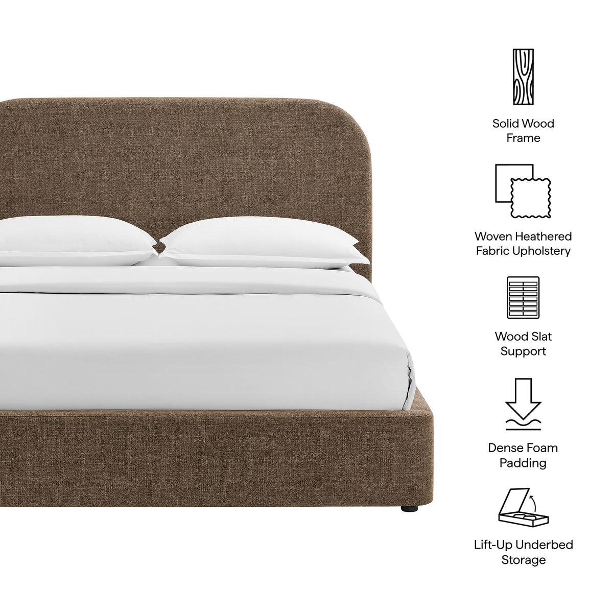 Keynote Full Fabric Upholstered Storage Platform Bed Frame by Modway