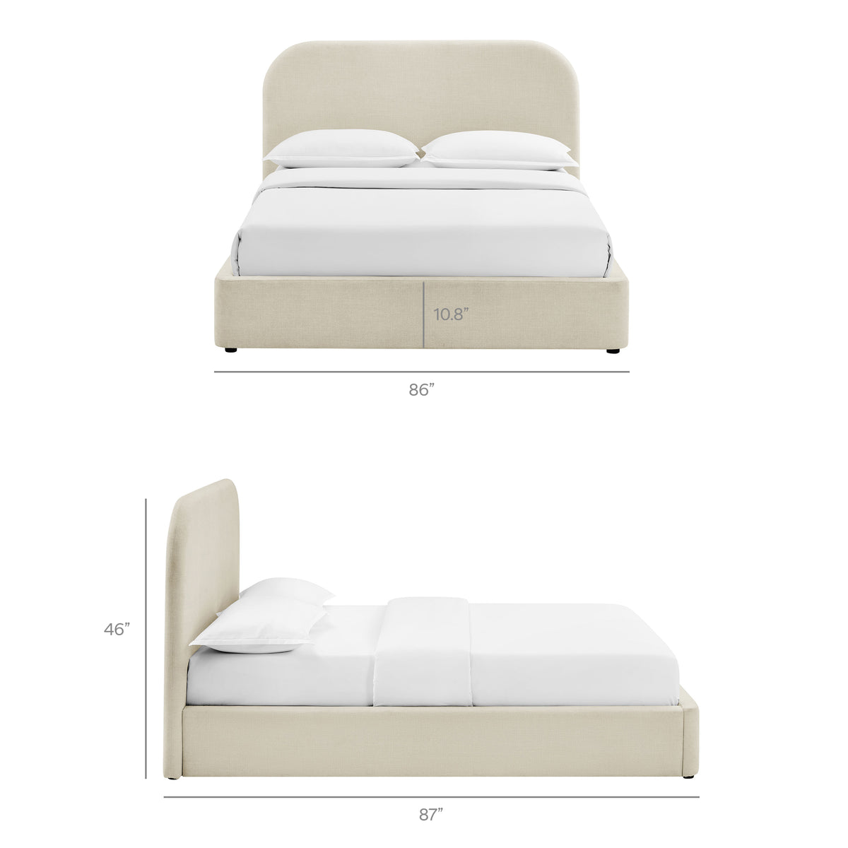 Keynote King Fabric Upholstered Storage Platform Bed Frame by Modway
