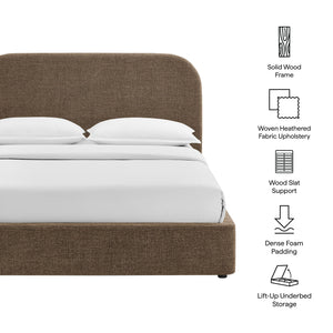 Keynote King Fabric Upholstered Storage Platform Bed Frame by Modway