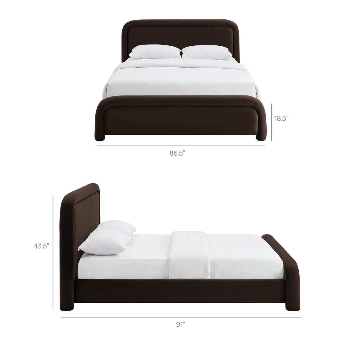 Beck King Performance Velvet Platform Bed by Modway
