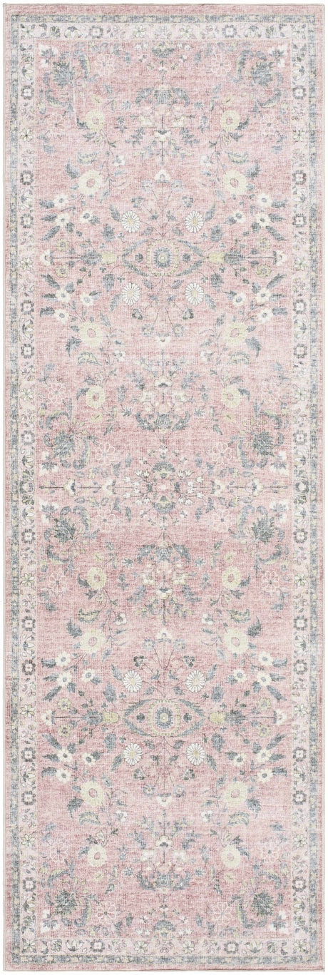 Meyly Pink Washable Area Rug