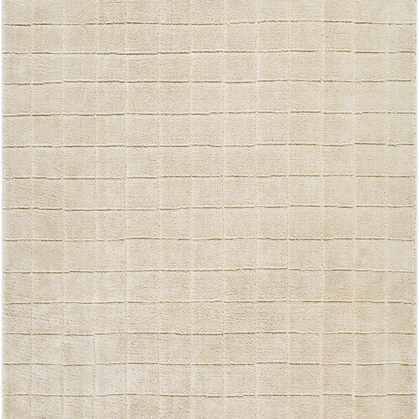 Cascade Checkered Beige Area Rug