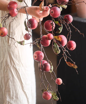 Faux Red Apple Branch Stem 36" Tall