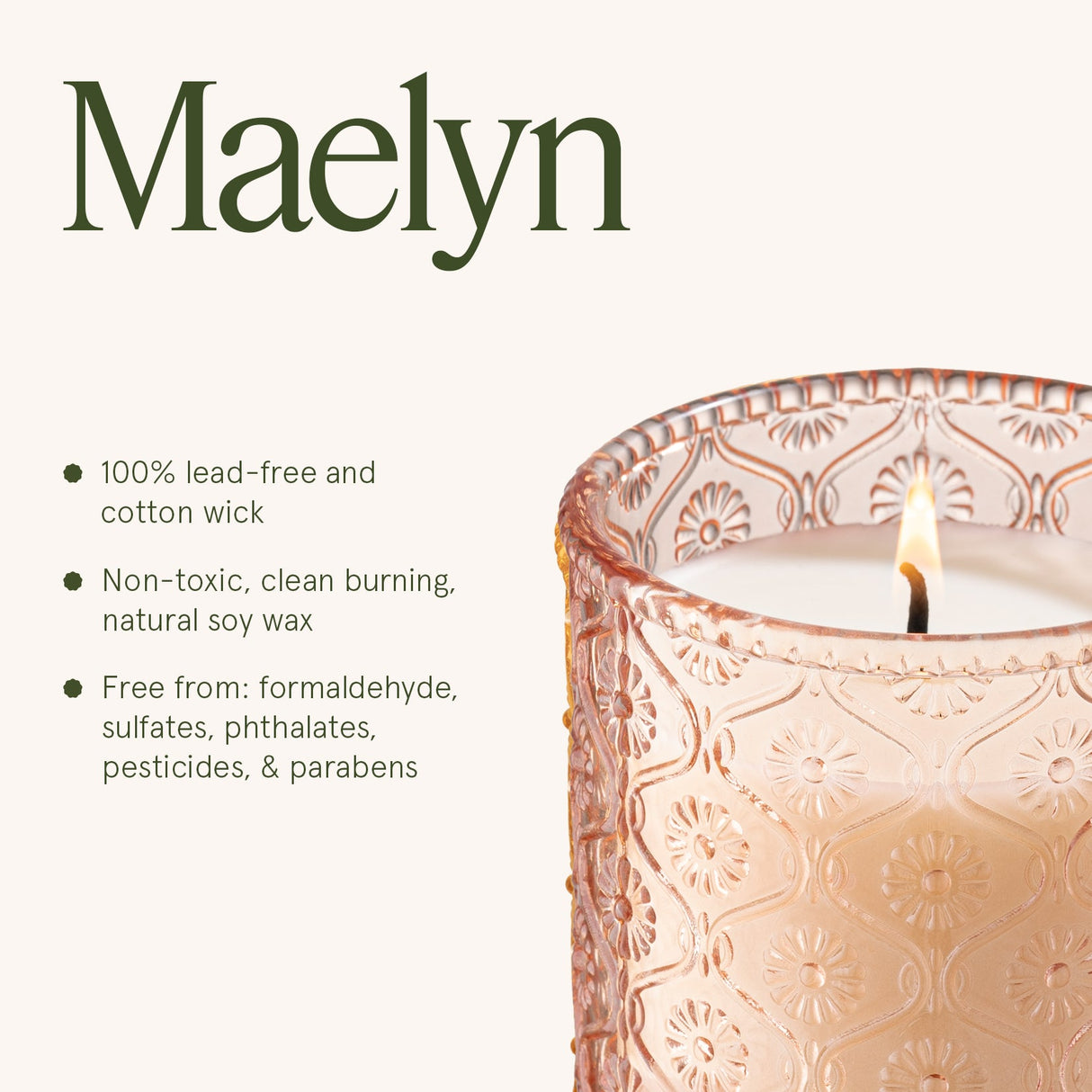 Maelyn - Citrine & Pink Peony 6oz Candle