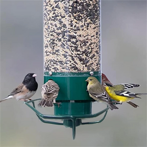 Squirrel Proof Bird Feeder Hanging Metal Wild Bird Seed Feeder 35cm