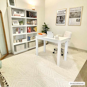 Manyas 3D Bone Area Rug with Tassels