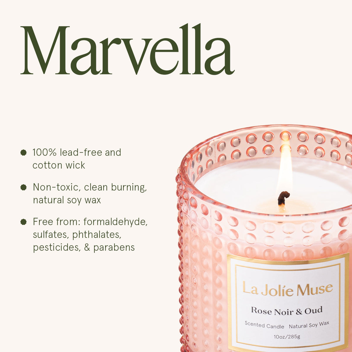 Marvella - Rose Noir & Oud 10oz Candle