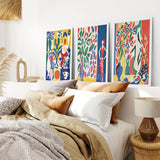 Modern Colorful Floral Matisse Wall Art Set