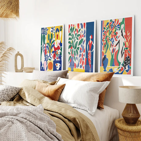 Modern Colorful Floral Matisse Wall Art Set