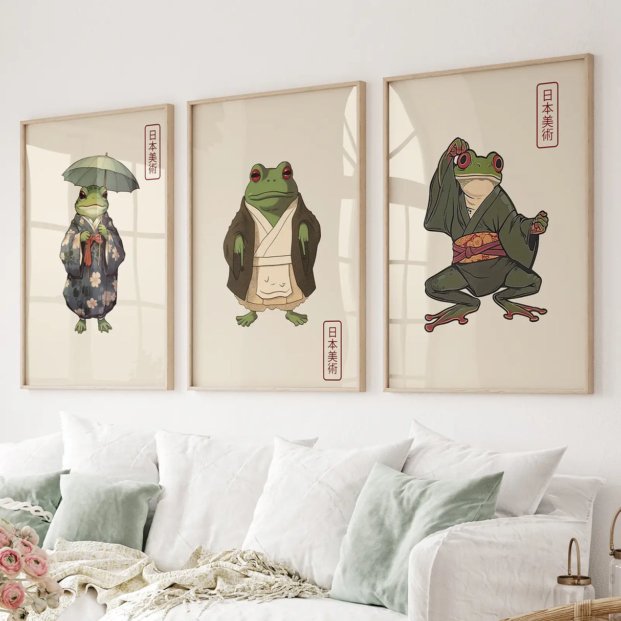 Matsumoto Hoji Frog Wall Art Prints Decor Set