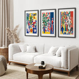 Modern Colorful Floral Matisse Wall Art Set