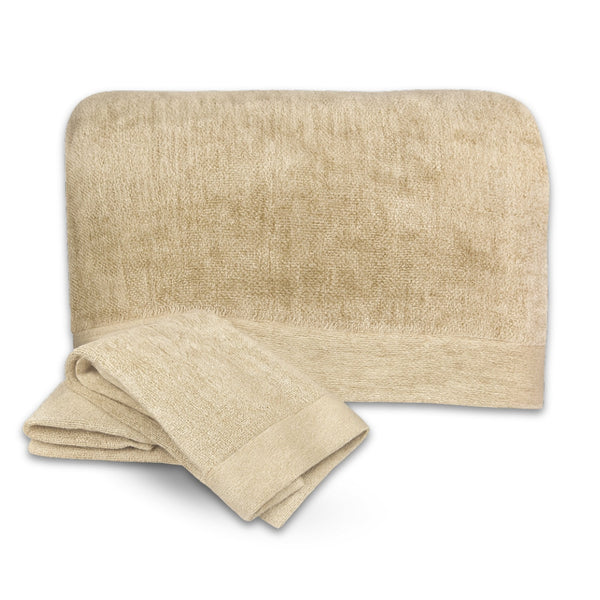 Bamboo Cotton Bath Sheet Set - Viscose from Bamboo + Cotton - 3pc - Sand