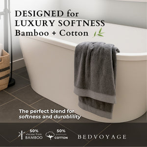 Bamboo Cotton Bath Sheet - Viscose from Bamboo + Cotton - Extra Large - Charcoal