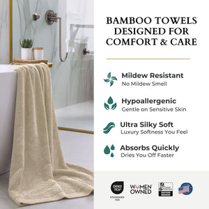 Bamboo Cotton Bath Sheet - Viscose from Bamboo + Cotton - Extra Large - Sand